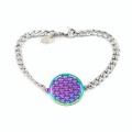 Flower of Life Frequency Bracelet - Silver & Rainbow