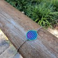 Flower of Life Frequency Bracelet - Silver & Rainbow on Adjustable Chain