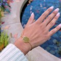 Flower of Life Frequency Bracelet - Gold on Adjustable Chain
